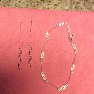 Silver Bracelet and Earring Set